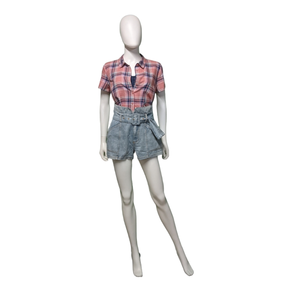 Le Lis Paper Bag High Rise Denim Short Short Denim S